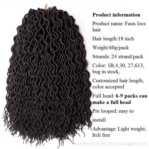 Julianna Morgan 18 Inch 24 Strands Faux Locks Crochet Braids Synthetic Hair Extensions